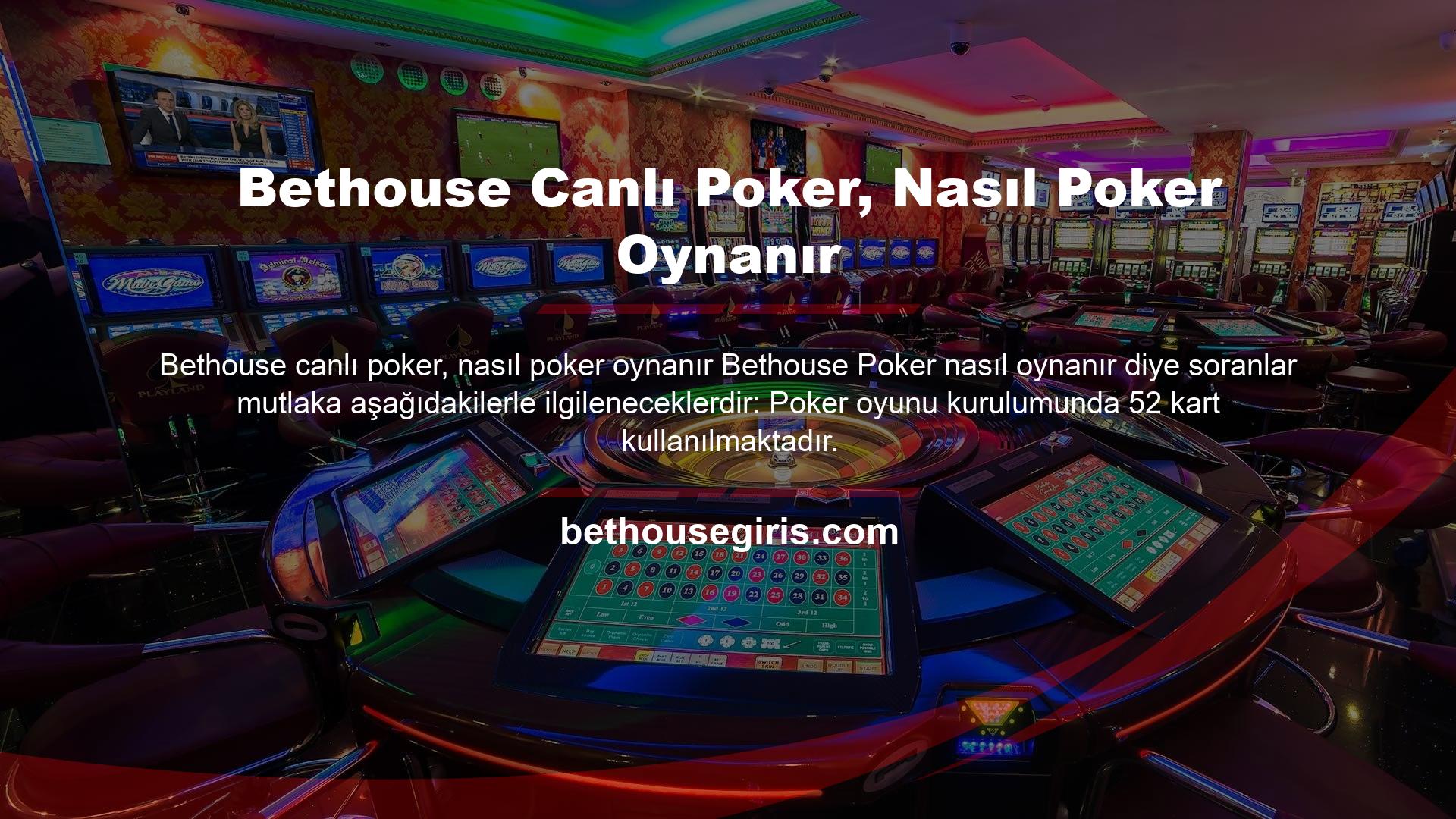 Bethouse canlı poker, pokerin nasıl oynanacağı, poker oyununun türüne bağlı değildir